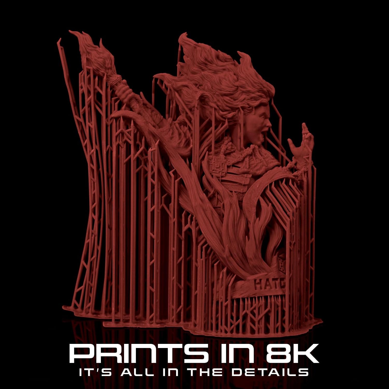 8K 3D Printer Resin Pro, High Precision Low Odor UV Curing 405nm Photopolymer 3D Printing Resin Liquid for LCD DLP