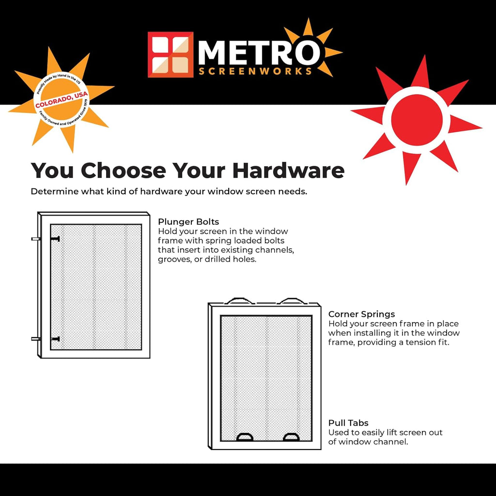 Custom Window Screen Fully Assembled, White Frame