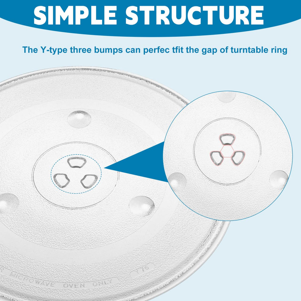 PRETYZOOM Microwave Glass Turntable Tray Plate Replacement 12.4 Inch