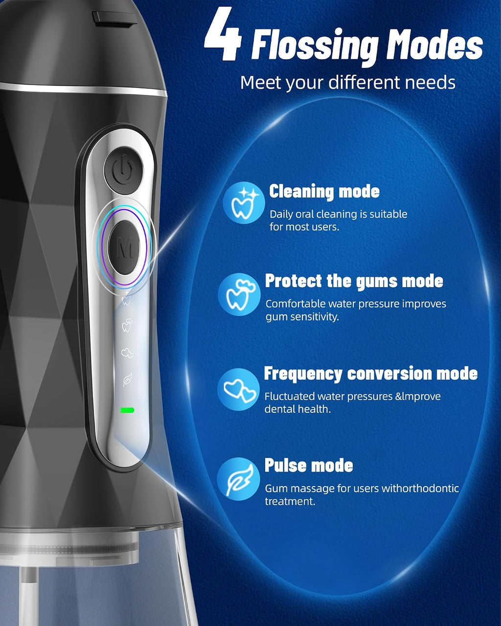 Water Flosser and Electric Toothbrush Combo,2-1 Oral Clean Kit, 5-Speed Sonic Electric Toothbrush & 4-Speed Portable