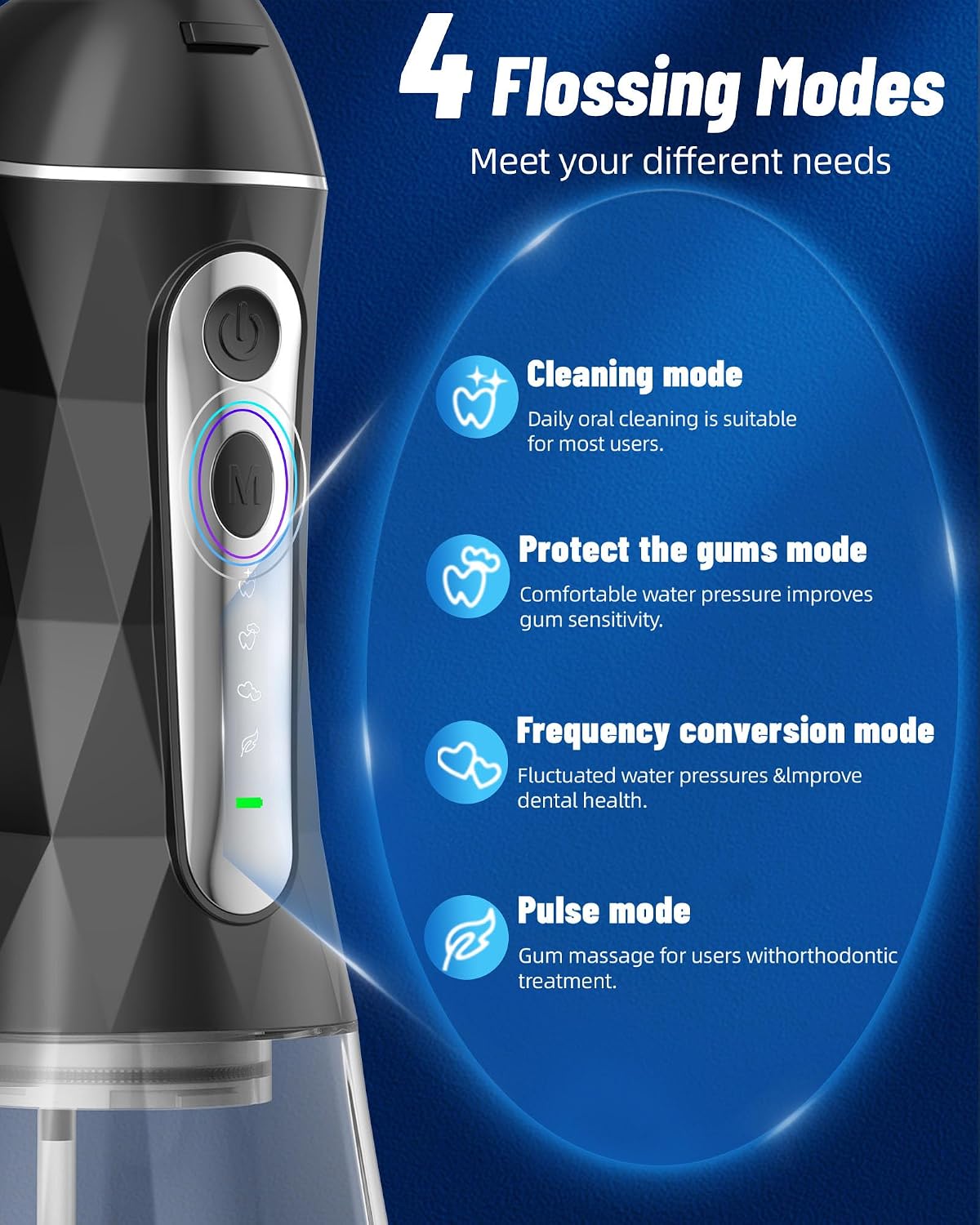 Water Flosser and Electric Toothbrush Combo,2-1 Oral Clean Kit, 5-Speed Sonic Electric Toothbrush & 4-Speed Portable