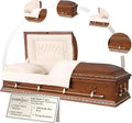 Montana Poplar Wood Casket with Cream Velvet Interior