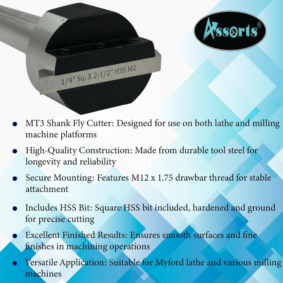 Fly Cutter with MT3 Shank & HSS Tool Bit
