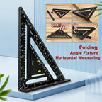 Foldable Carpenter Square 7 inch Angle T-Ruler Multi-Purpose Carpenter Tools, Rafter Square, Protractor, Ruler