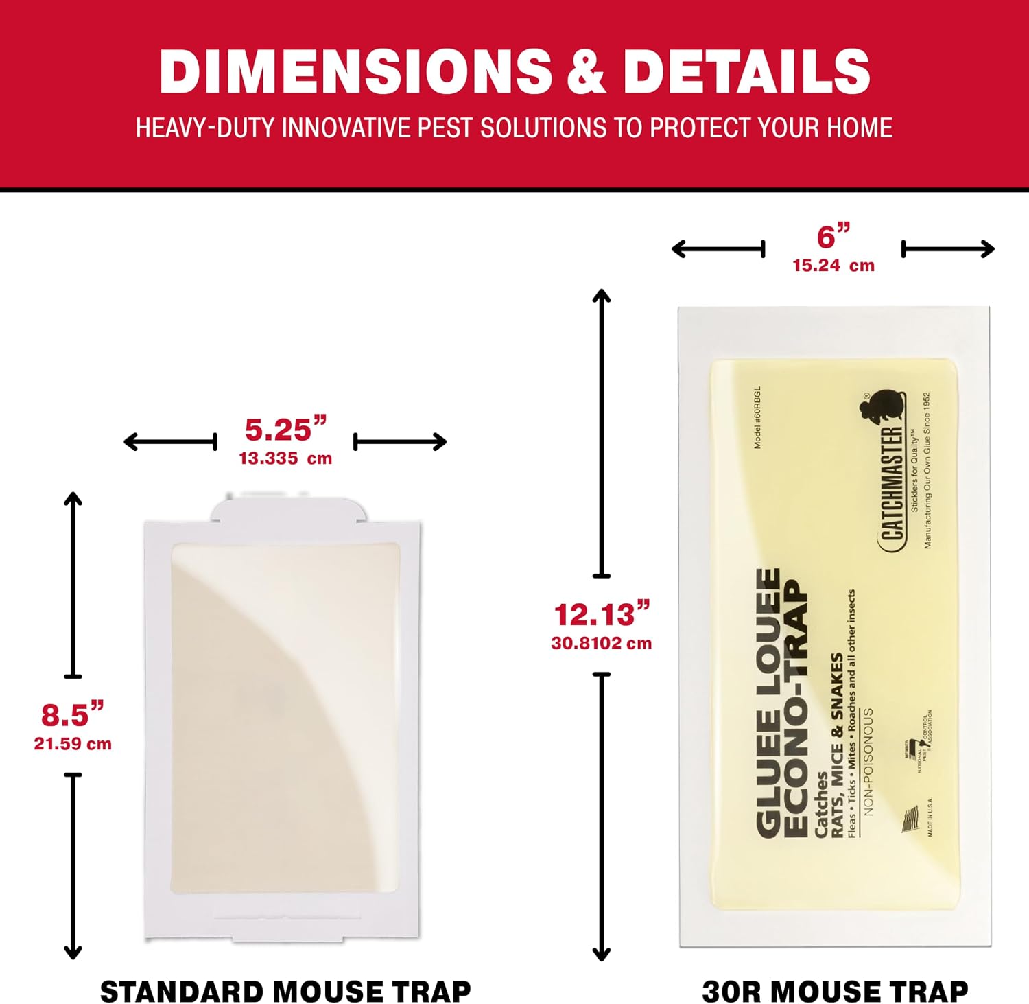 Gluee Louee Rat Extra Large Traps 30-PK, Heavy Duty Glue Trap, Mouse Traps for Home, Pest Control Adhesive Glue