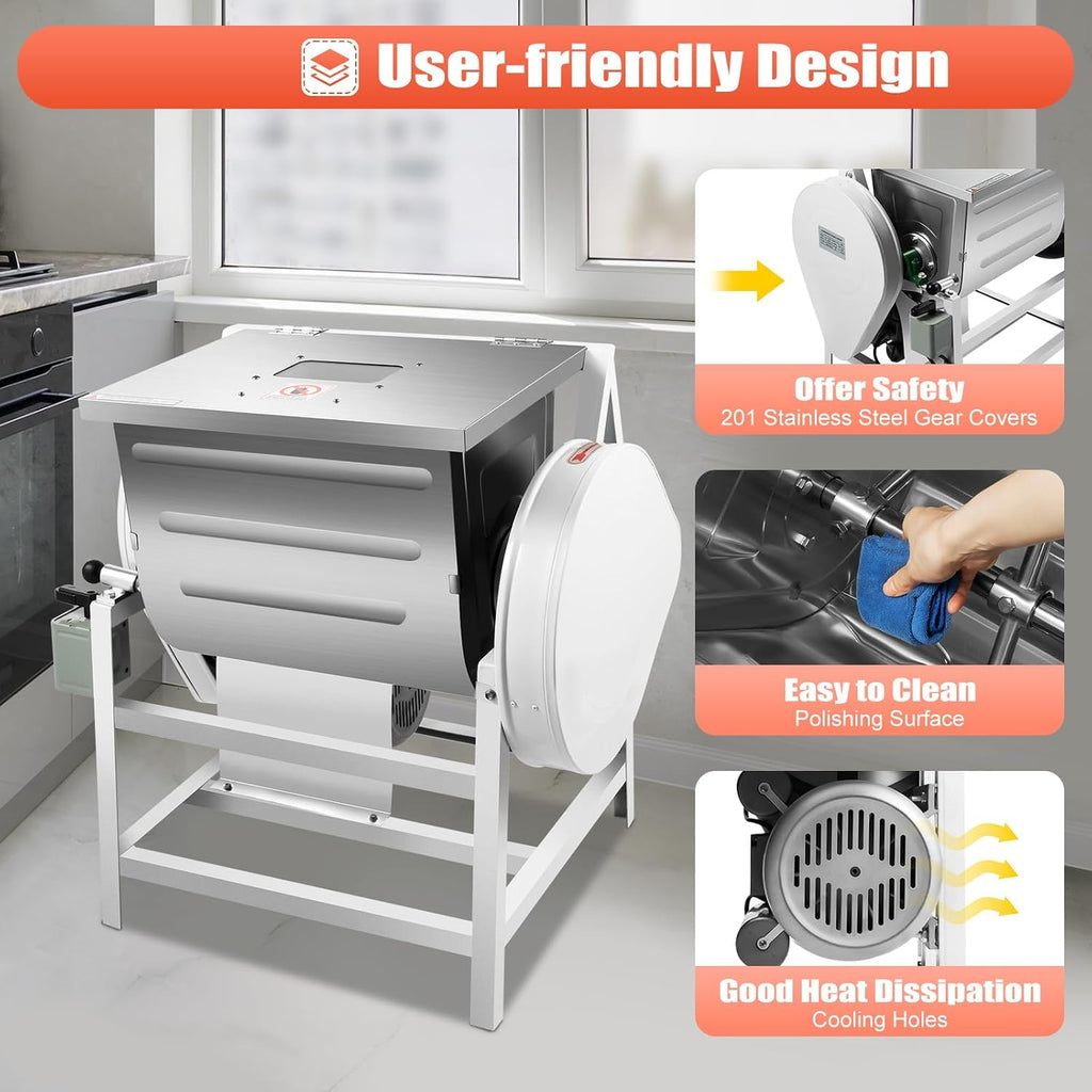 30QT Commercial Dough Mixer with Forward & Reverse Rotation