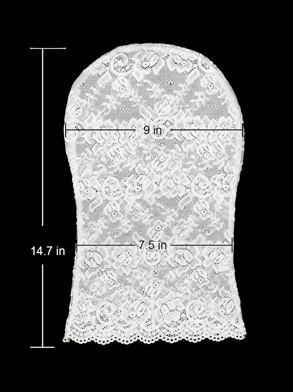 Lace Full Face Mask, Gothic Costume Accessory for Halloween, Black/White