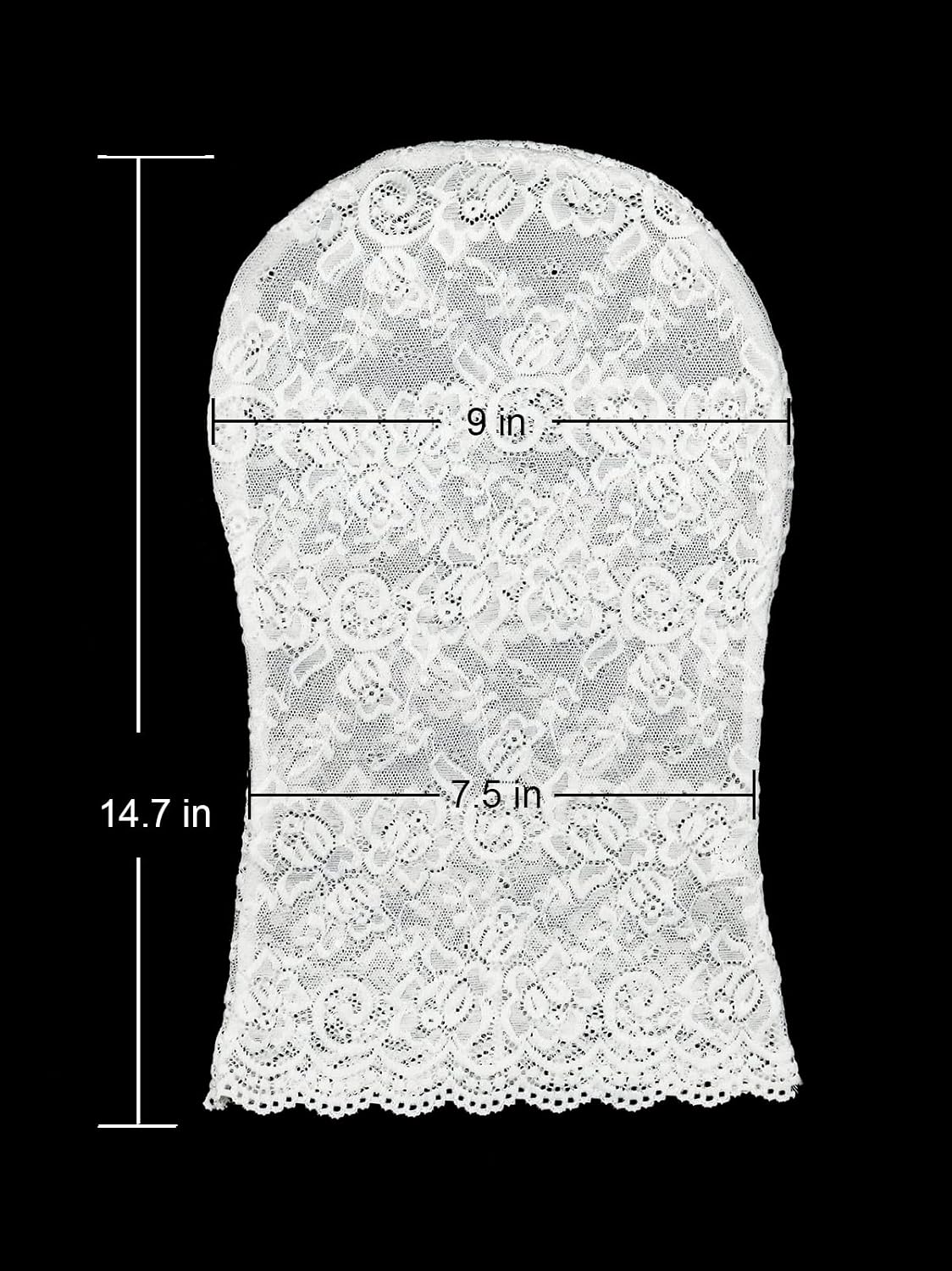 Lace Full Face Mask, Gothic Costume Accessory for Halloween, Black/White