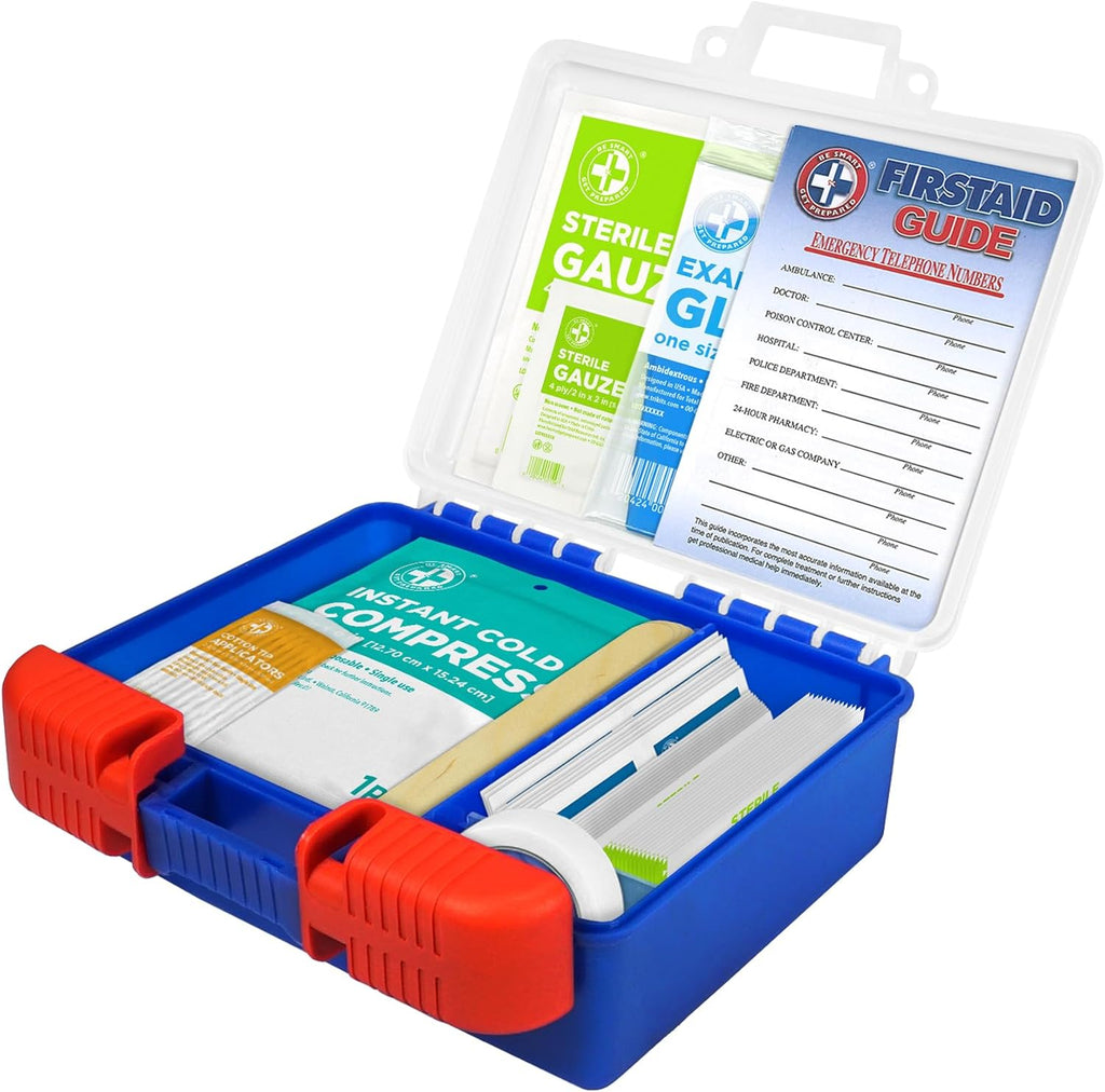 110 pc First Aid Kit: Clean, Treat, Protect Minor Cuts, Home, Office, Car, School, Business, Travel, Emergency