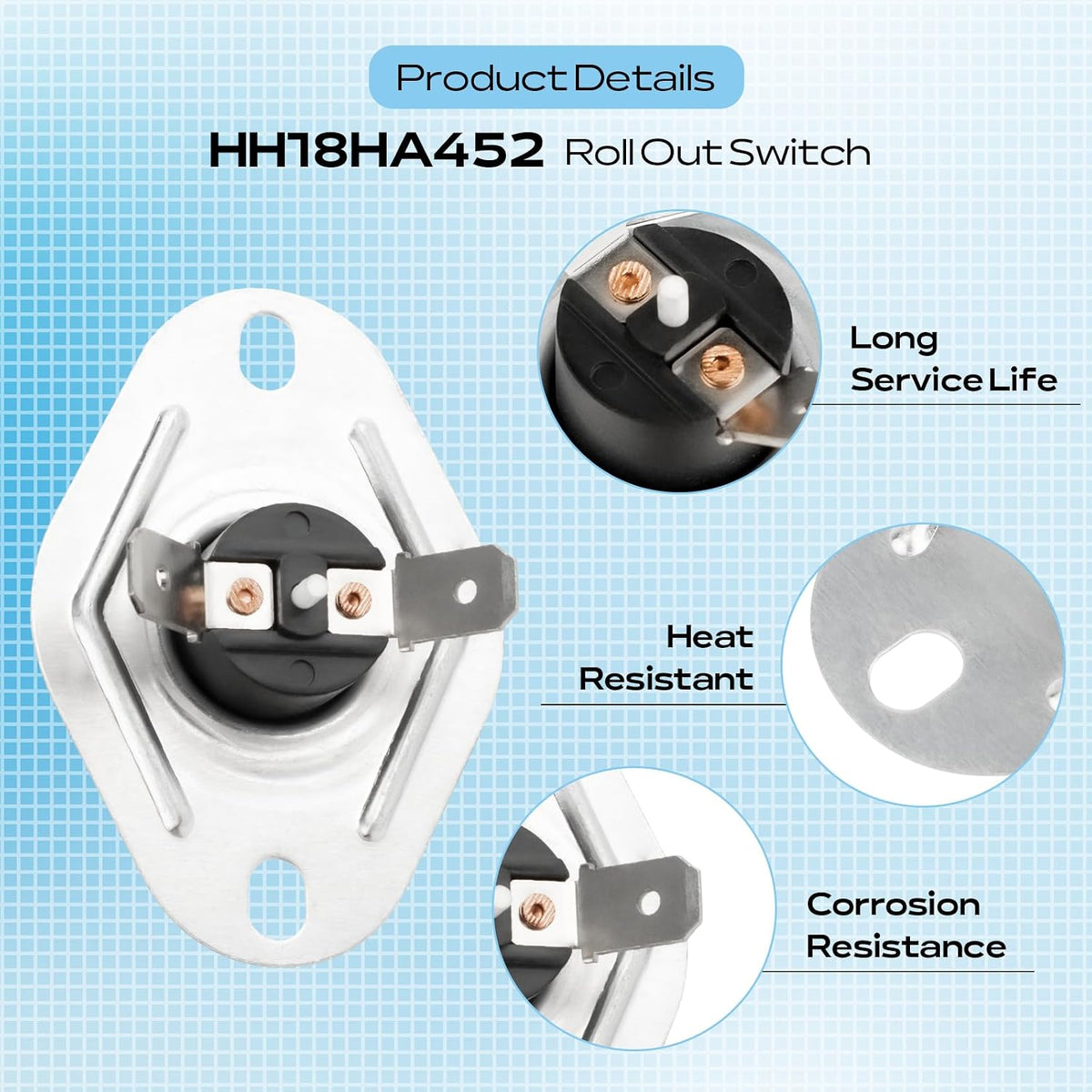 HH18HA452 Roll Out Switch Fits for Carrier Bryant Gas Furnace