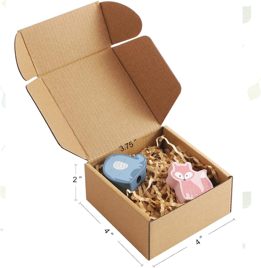 Small Shipping Boxes 4x4x2 Inches - 50 Pack Brown Corrugated Cardboard boxes for Packaging Small Business, Mailer Box