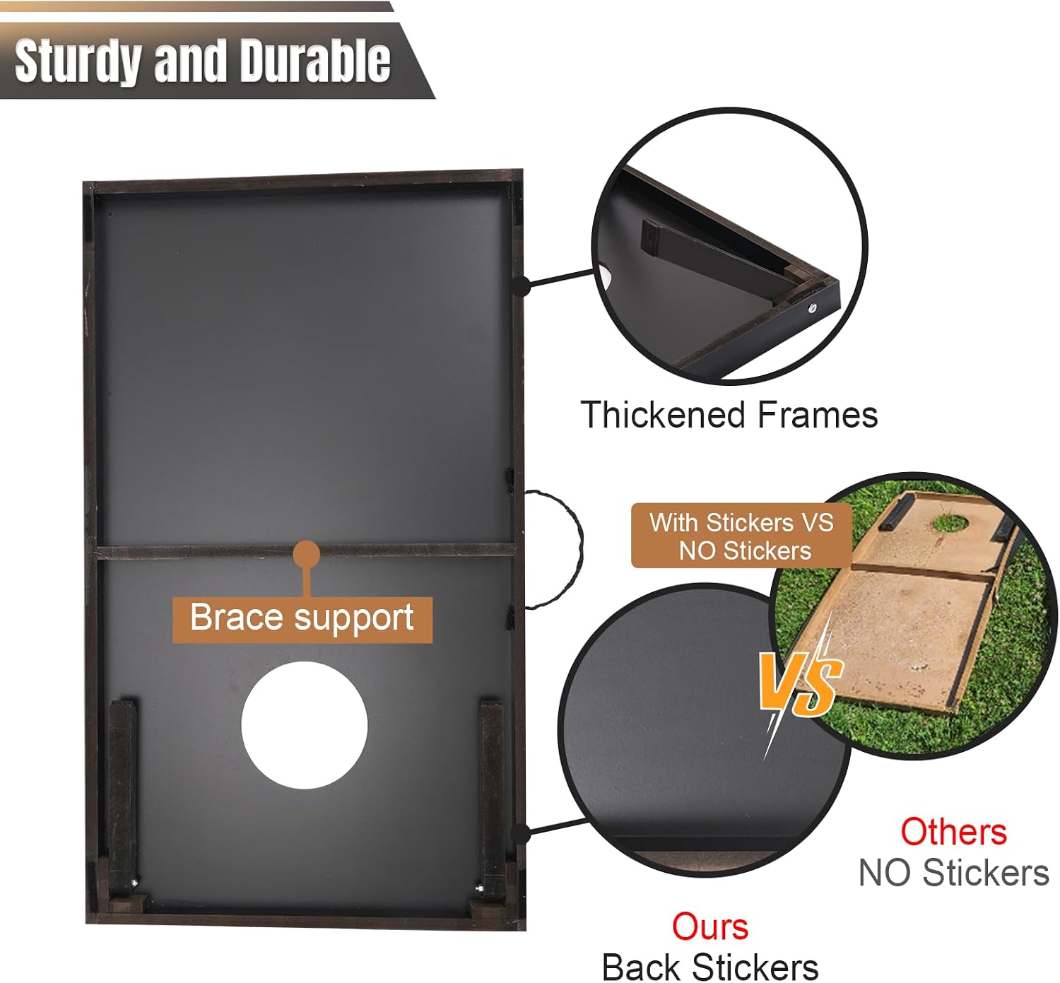 Cornhole Set 4x2 and 3X2 Regulation Size Corn Holes Sets with Carrying Bags & 8 Bean Bags Cornhole Boards Bean Toss