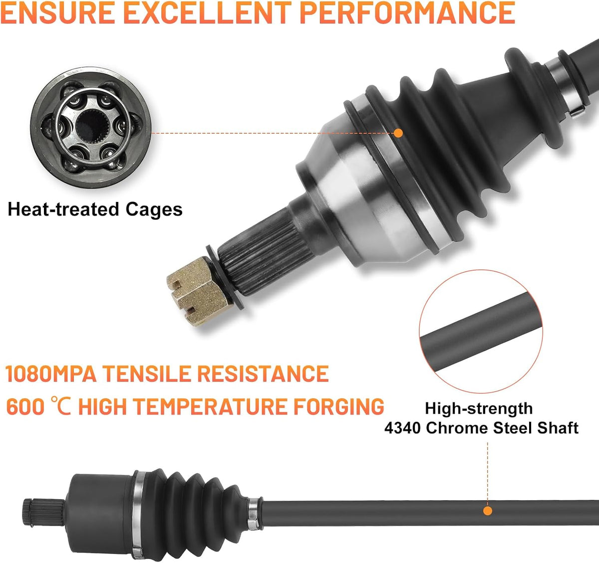 Front CV Axle for Polaris RZR XP 1000 / RZR XP 4 1000 2014-2019