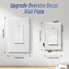 6 Pack Jumbo Decorator Wall Plate Covers 1-Gang Oversize Outlet Cover Plate