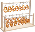 Wooden Pretzel Holder Stand with 21 Hooks for Oktoberfest