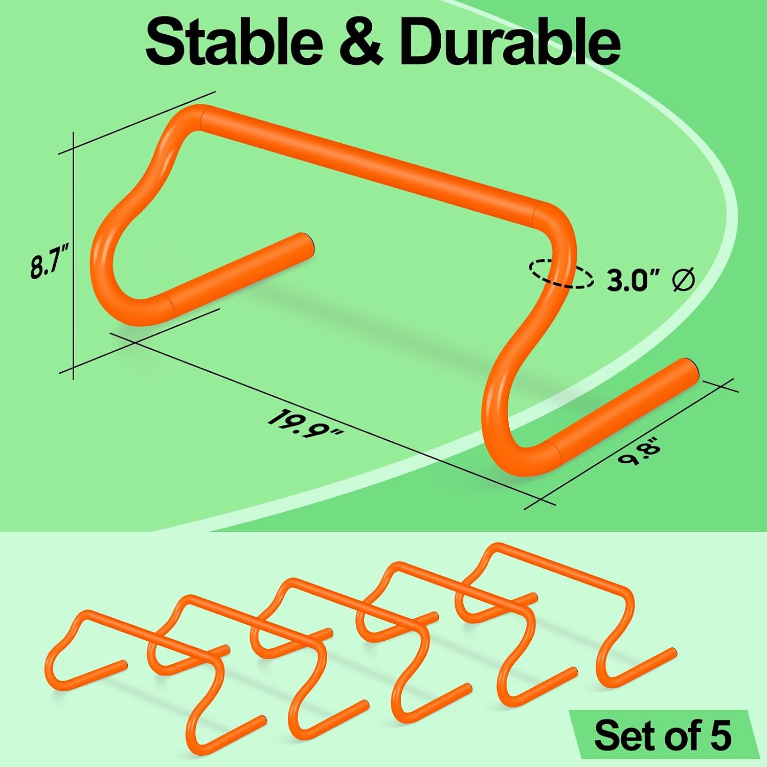 Agility Hurdles Training Equipment - Speed Hurdles and Soccer Cones with Carrying Bag for Soccer, Football, and Track