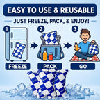 Ice Packs for Cooler, Reusable Ice Pack, 6.9 x 4.7 Inch, 15 Sheets