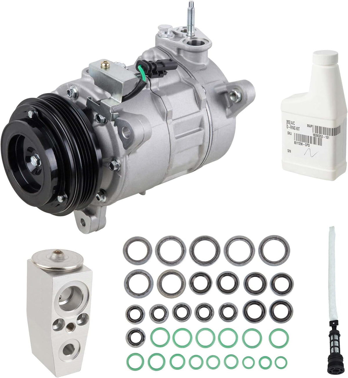 AC Compressor & A/C Kit For Chevy Silverado & GMC Sierra 1500 2014 2015 2016 - Includes Drier, Expansion, Oil & Seals - BuyAutoParts 60-85646RK New