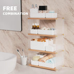 11-Piece Stackable Drawer Organizer Set, Multi-size Desk Drawer Organizer Trays Vanity Storage Bins for Storing
