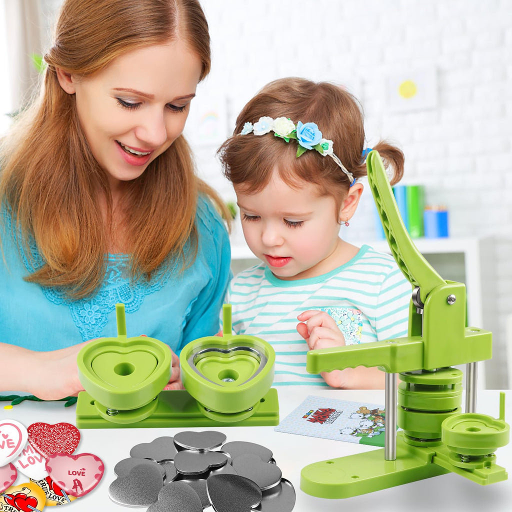 Button Maker Heart Mold, Interchangeable Die Mold Button Maker Mold Suitable for Slide Button Press Machines Pin