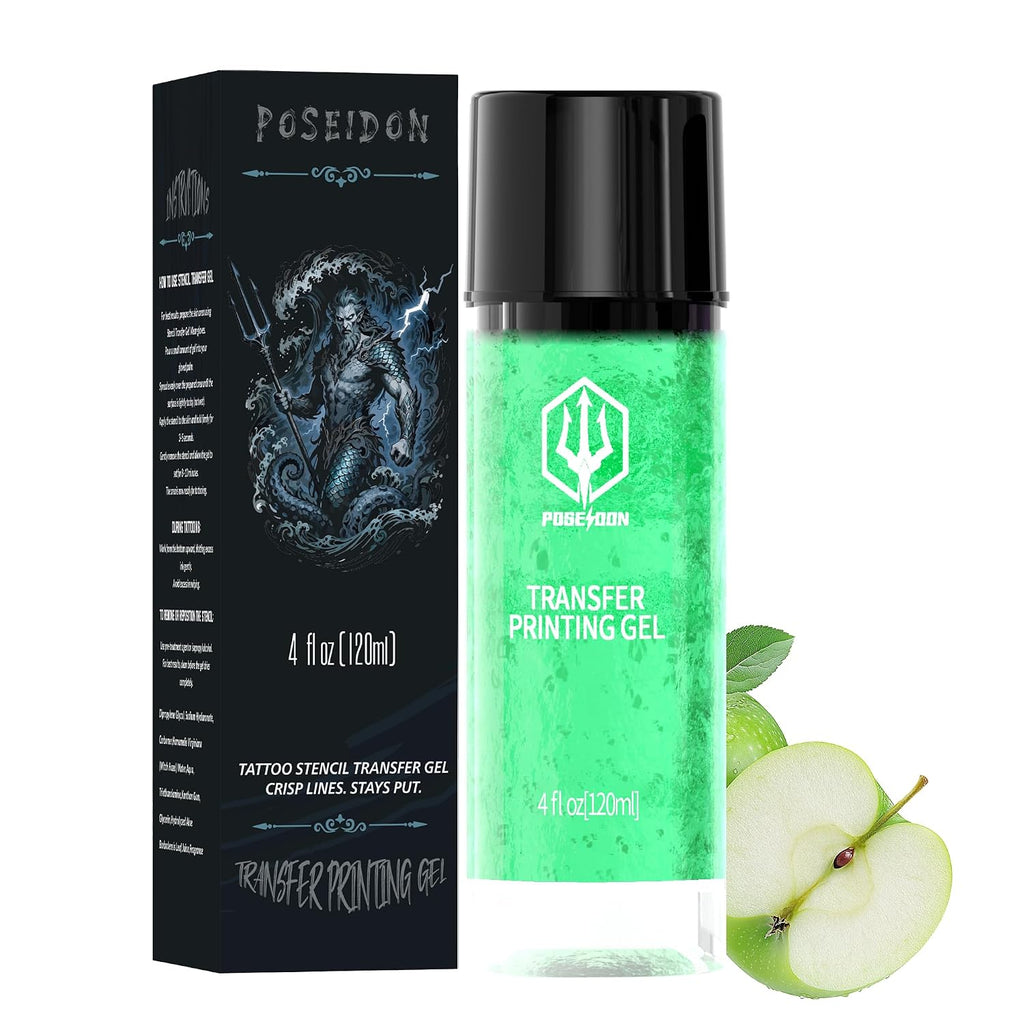 Tattoo Stencil Transfer Gel 4 Fl Oz, Long-Lasting Green Apple