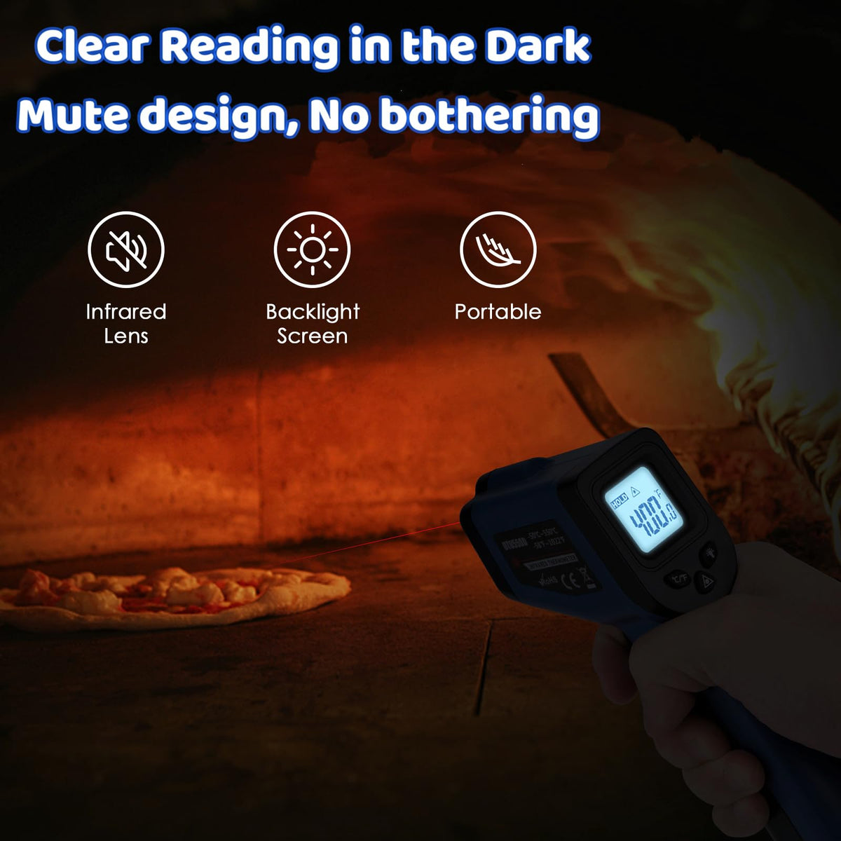 Digital Laser Thermometer for Griddle,Infrared Temperature Gun for Cooking