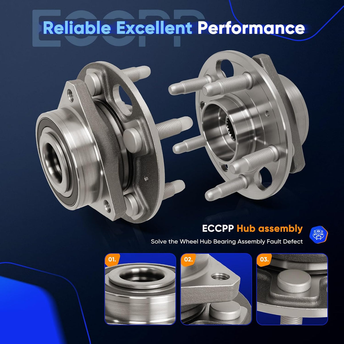 ECCPP 513288 Wheel Hub Bearing Assembly for Chevy Malibu, Impala, Equinox