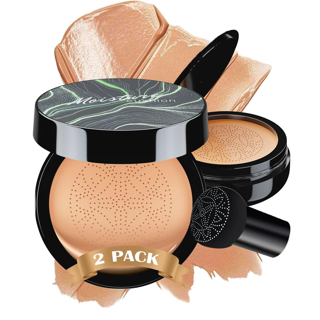 Cushion Foundation Concealer Full Coverage CC Cream 2PCS MediumDeep