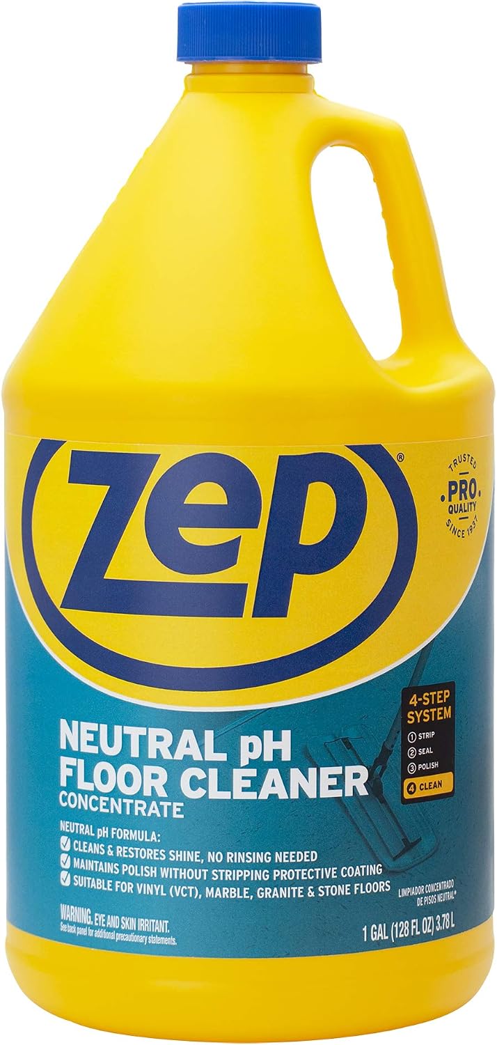 Neutral PH Industrial Floor Cleaner - 1 Gallon - ZUNEUT128 - Concentrated Pro Trusted All-Purpose Floor Cleaner (Pack
