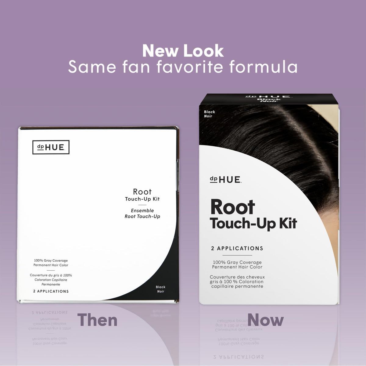 Root Touch-Up Kit, Black - Permanent Hair Color for Gray Coverage - Includes Two Applications - Paraben, SLS & SLES