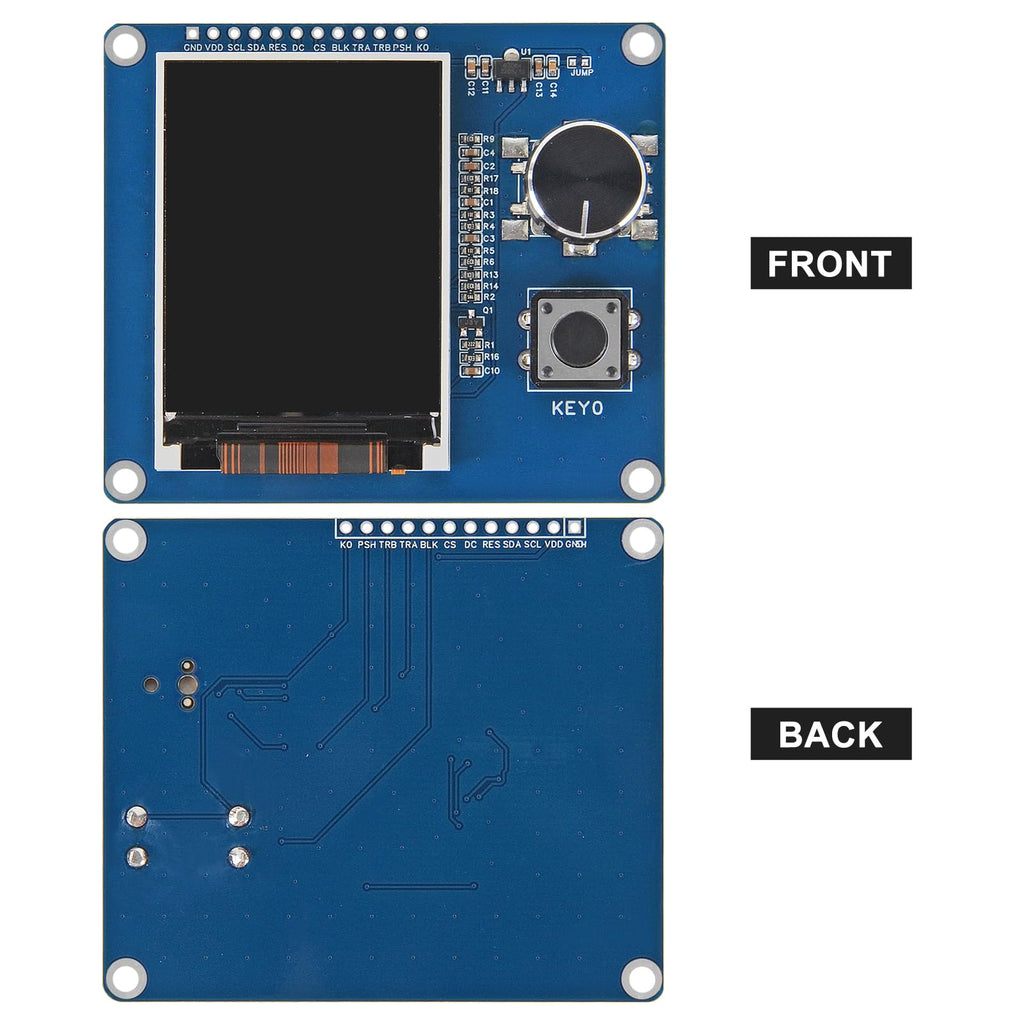 AITRIP 2PCS 2.0 Inch TFT LCD Display with Rotary Encoder EC11, IIC SPI Interface for ESP32 Raspberry Pi DIY Projects