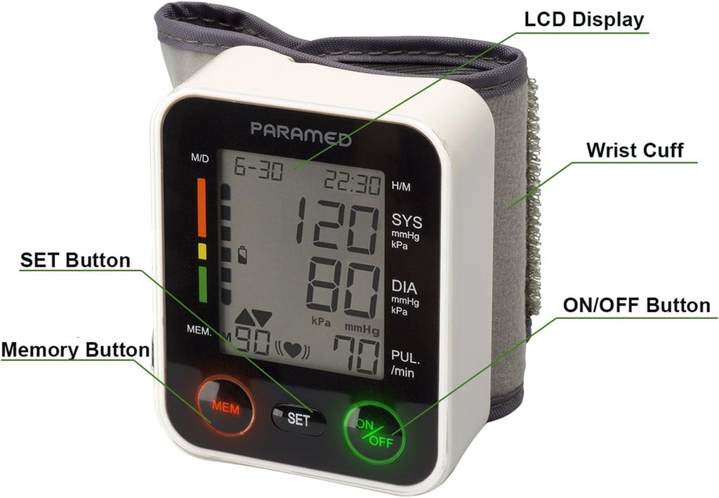 Automatic Wrist Blood Pressure Monitor: Blood-Pressure Kit of Bp Cuff + 2AAA and Carrying case - Irregular Heartbeat