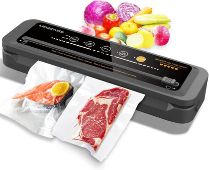 Food Vacuum Sealer Machine – High-Power 80kPa Suction, One-Touch Operation, Built-in Cutter – Works with All Food