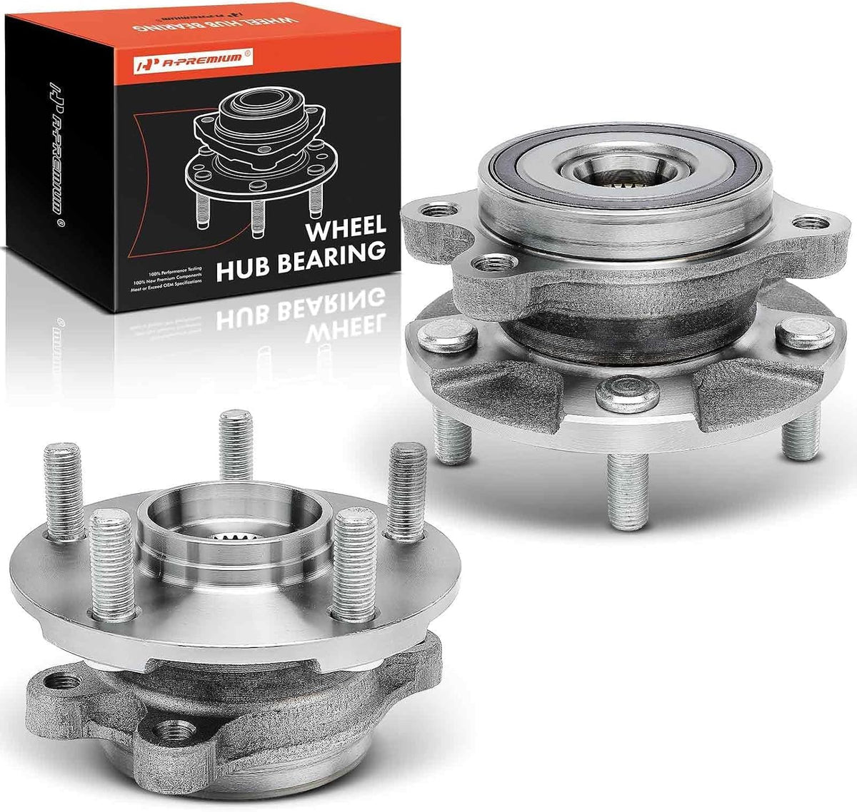 A-Premium 2 x Front Wheel Bearing and Hub Assembly with 5-Lug