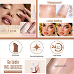 Liquid Highlighter,Long Lasting Liquid Luminizer Shimmer Stick,Waterproof Smooth Highlight Face Illuminator,Silky