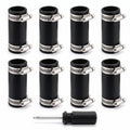 ElaraBerry 8 Pack 3/4" XL Flexible PVC Pipe Coupling with Clamp