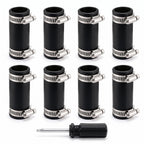 ElaraBerry 8 Pack 3/4" XL Flexible PVC Pipe Coupling with Clamp
