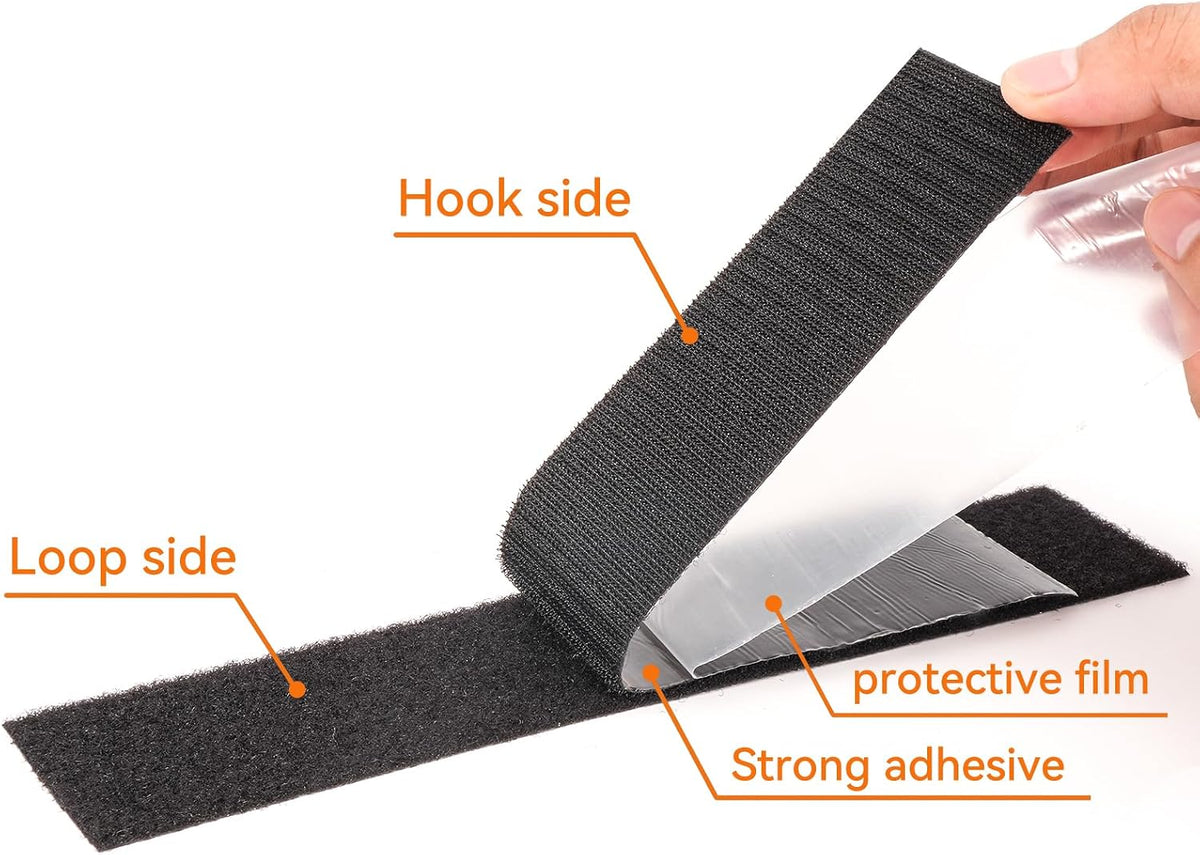 Hook and Loop Tape 20Ft x 1Inch Heavy Duty Double-Sided Adhesive Strips, Strong Sticky Back Fastener Roll, Cuttable