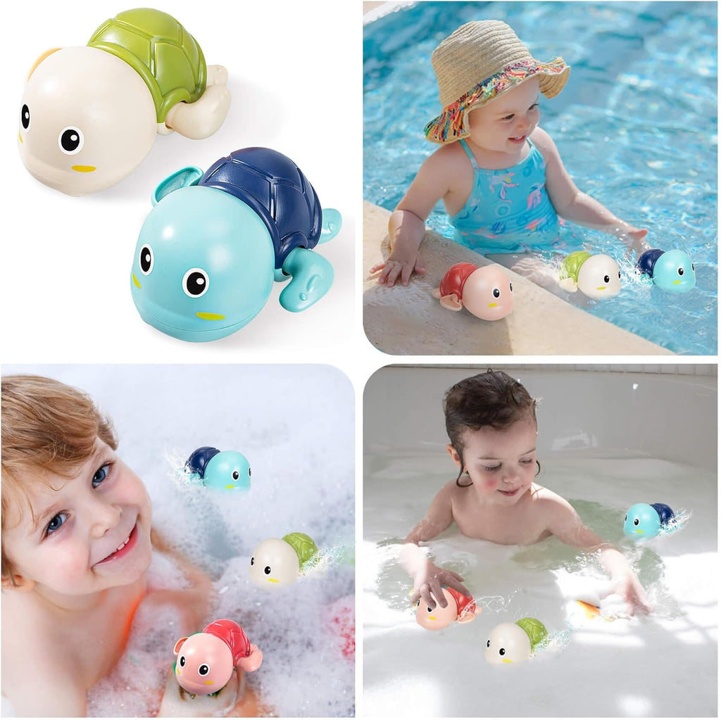 Bath Toys for Toddlers 1-3, Cute Swimming Turtle Bath Toys for 1 2 Year Old Boy Girl Gifts, Water Pool Toys for Baby