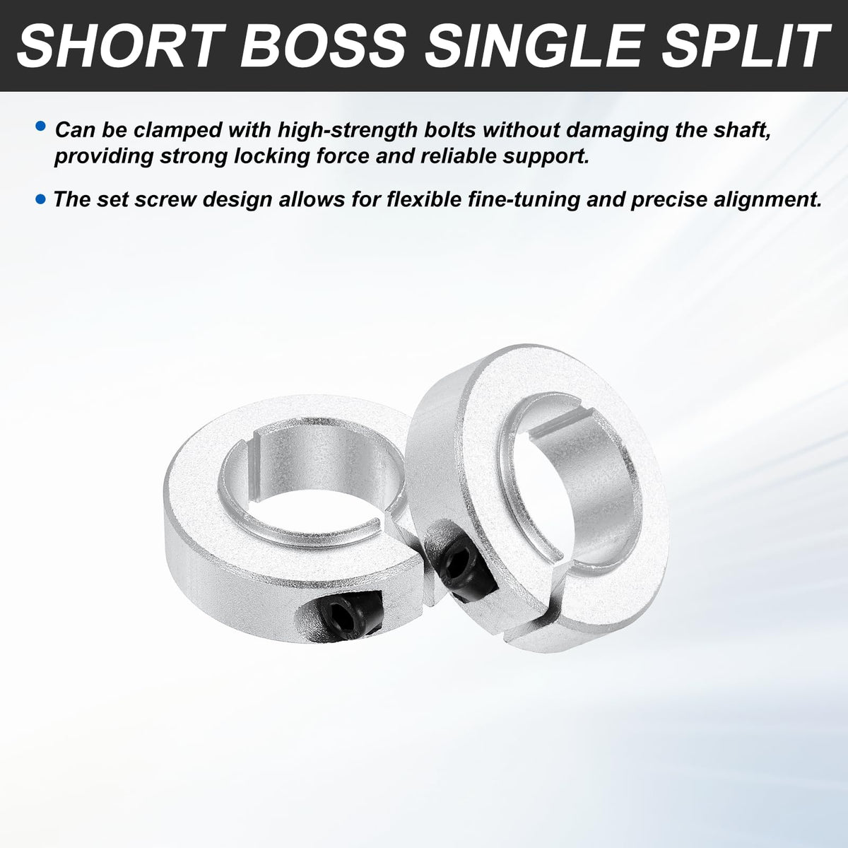 MECCANIXITY 2 Pack Shaft Collar 1" Bore Axle Collars Locking Ring Silver
