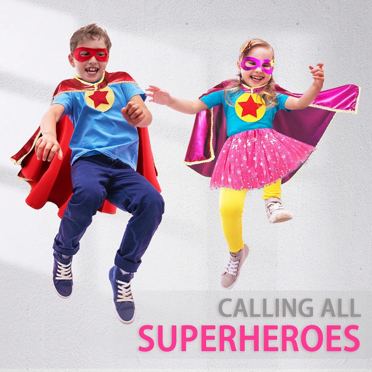 Superhero-Capes for Kids Toddler Superhero-Costumes for Girls | 3-Pc Super Hero Capes Mask and Star Tutu for 3+