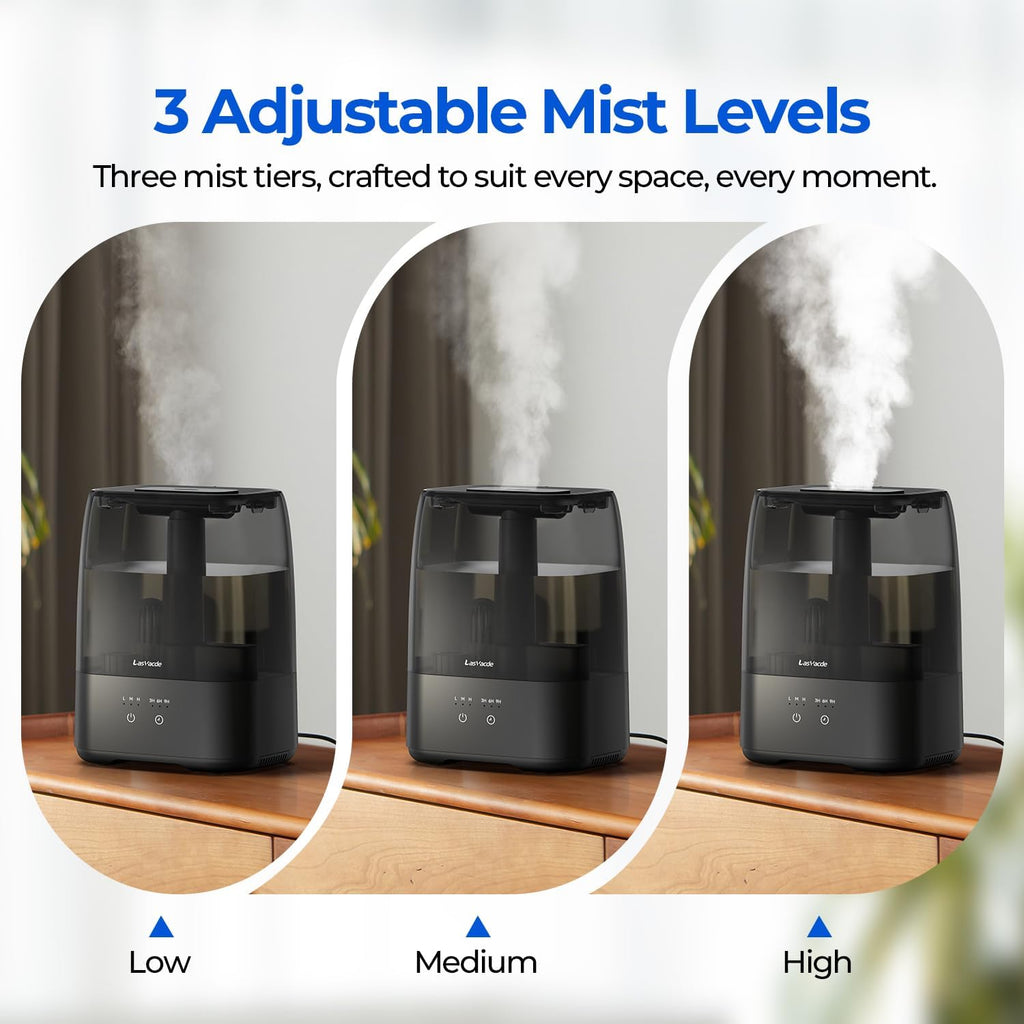 Top Fill Humidifiers for Bedroom, 4.0L Tank Cool Mist Humidifiers for Large Room, 30H Runtime, 28dB Quiet Ultrasonic