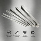 2 Pcs Square Steel Key Stock, 3/16" x 3/16" x 12" Metal Bars, Cold-Drawn 45# Steel, Precision Key Stock for Shaft Keyways in Motors and Machinery & DIY Projects