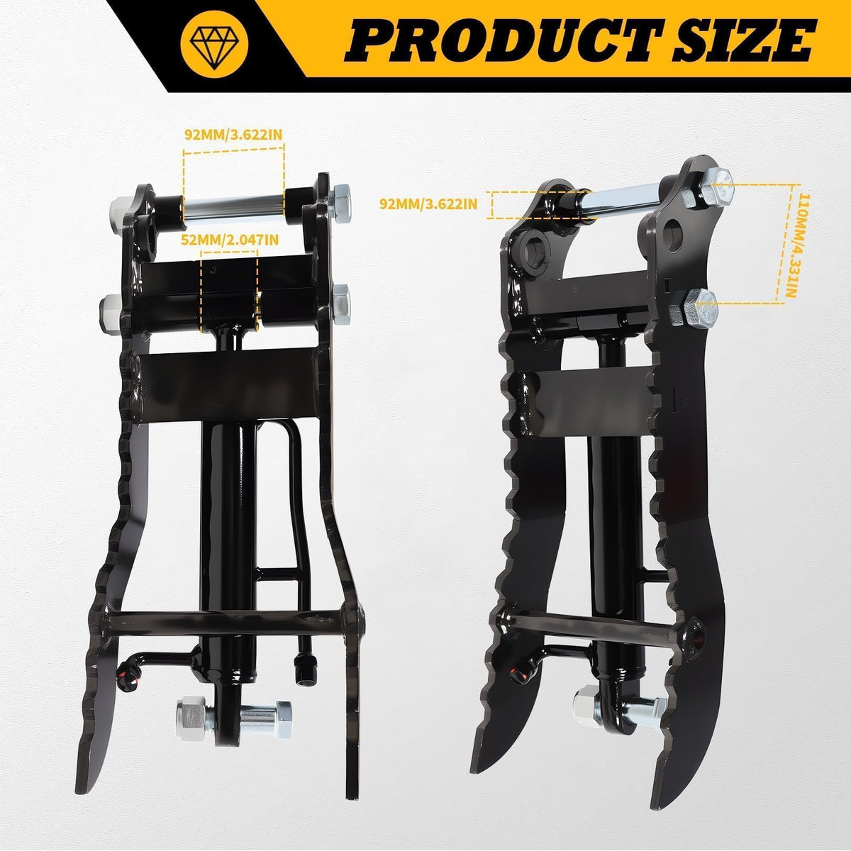 Jecoupoon Single Hole Hydraulic Thumb Clip Compatible with Mini Excavator