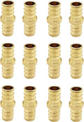 12 Pack Brass 3/4" Pex Coupling,Straight 3/4" Coupling Pex Fittings
