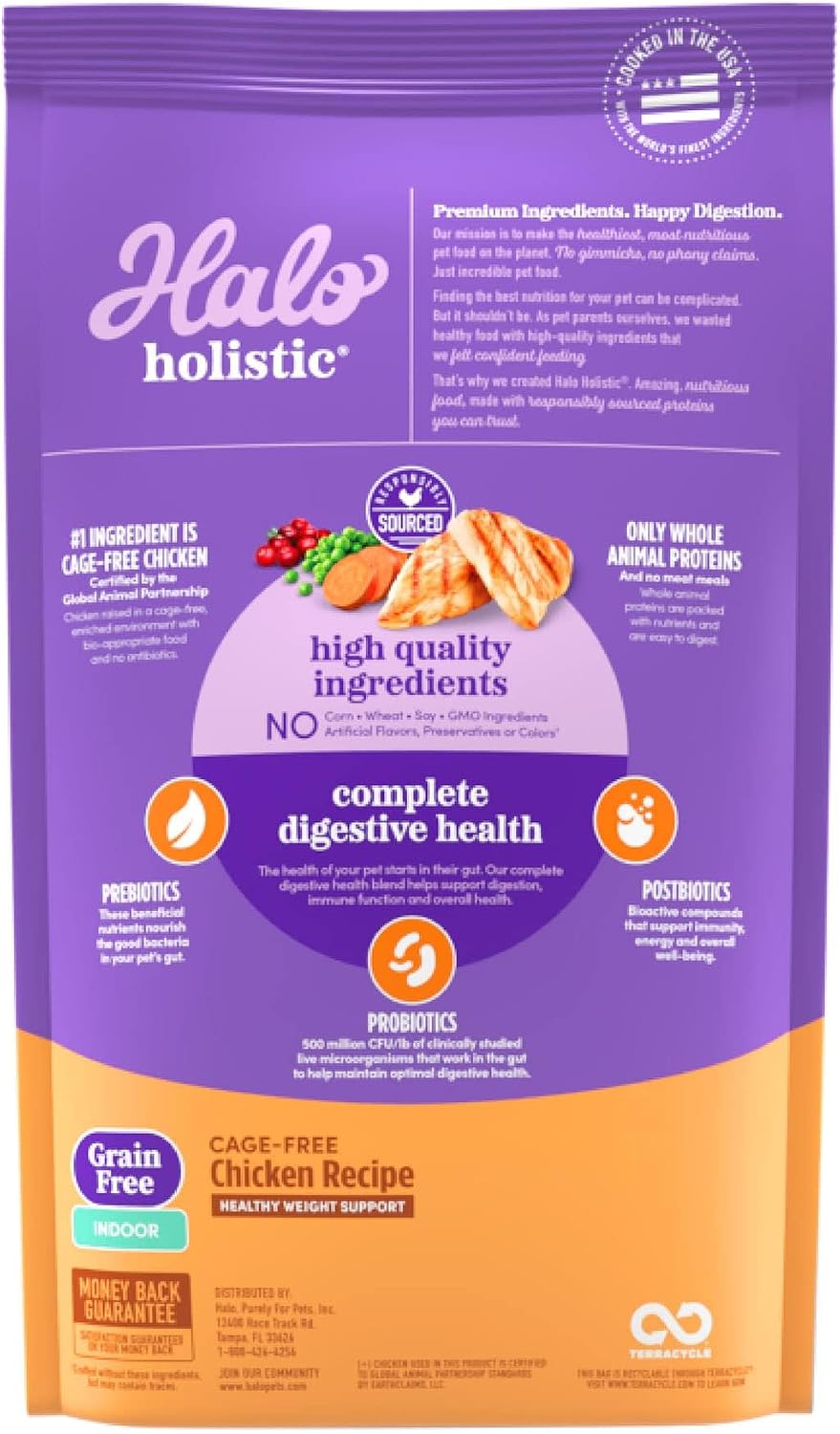 Holistic Indoor Dry Cat Food, Cage-Free Chicken Recipe, 3 lb