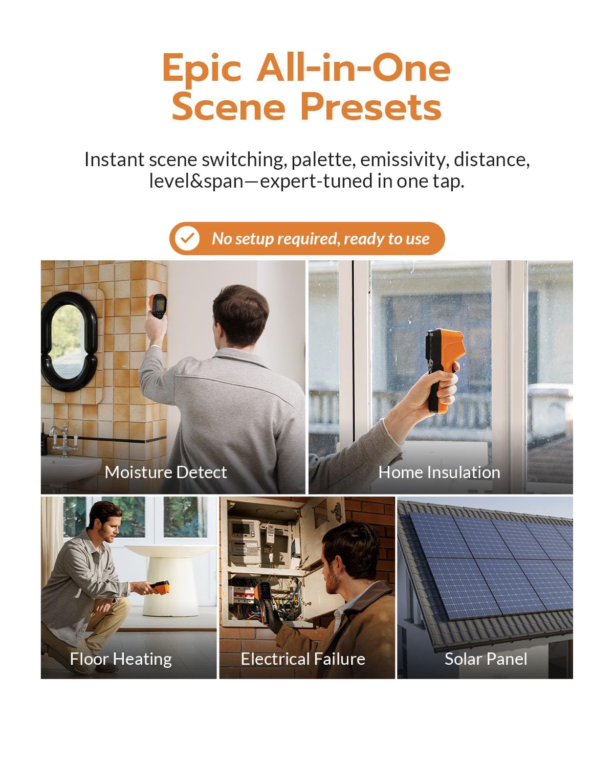 GT16S Thermal Imaging Camera AI Scene Detection, Thermometer Mode