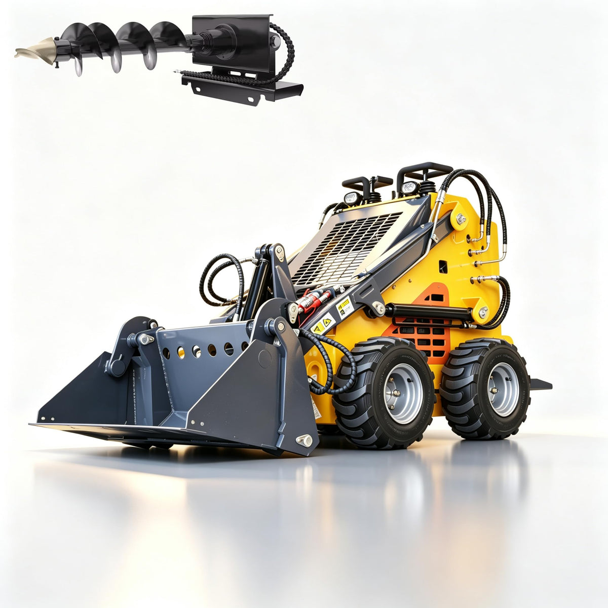 DS380W Wheeled 24HP Mini Skid Steer Loader, RATO EPA Engine Compact Loader
