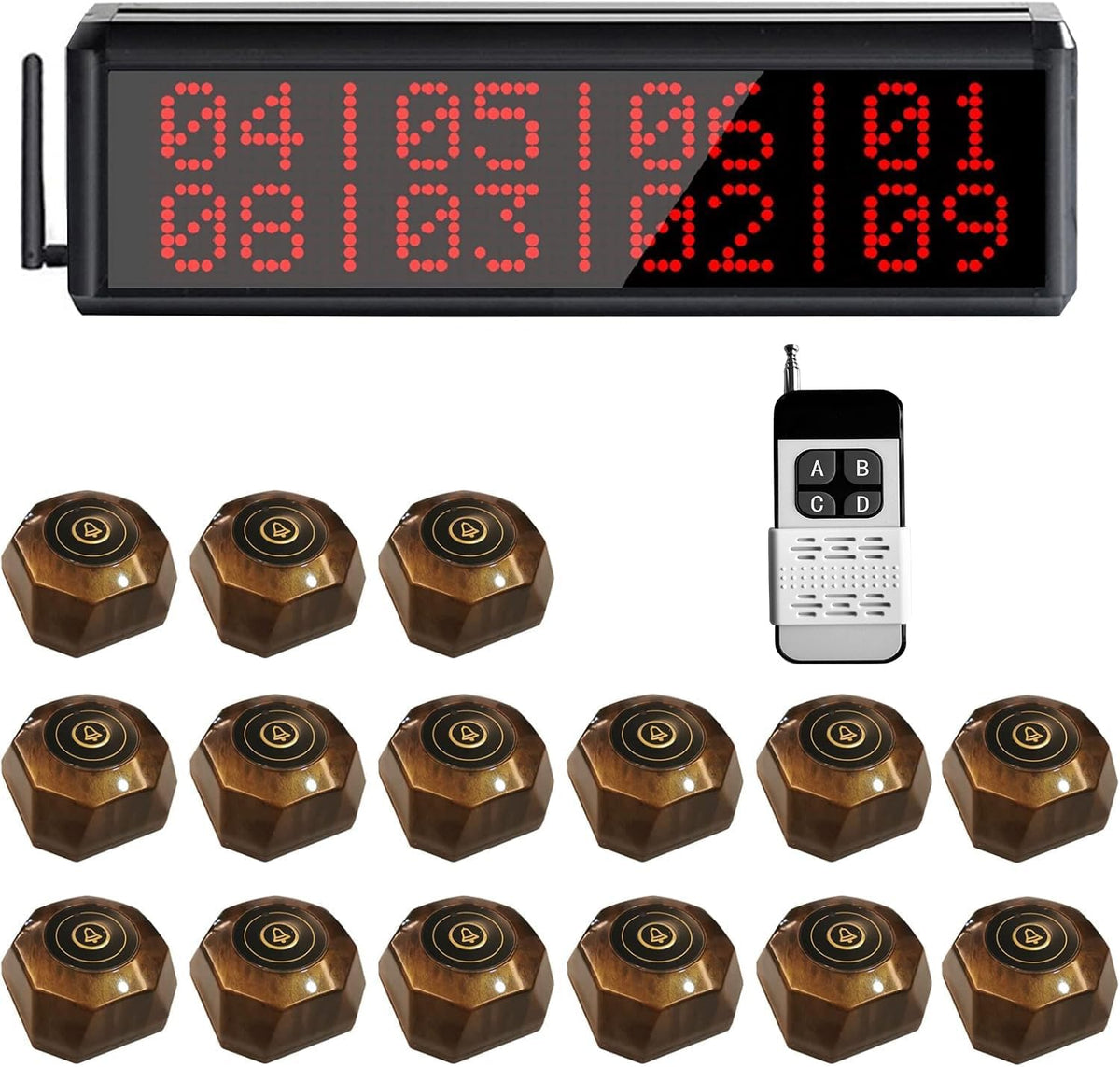 Restaurant Pager System Table Call System with 15 Call Buttons