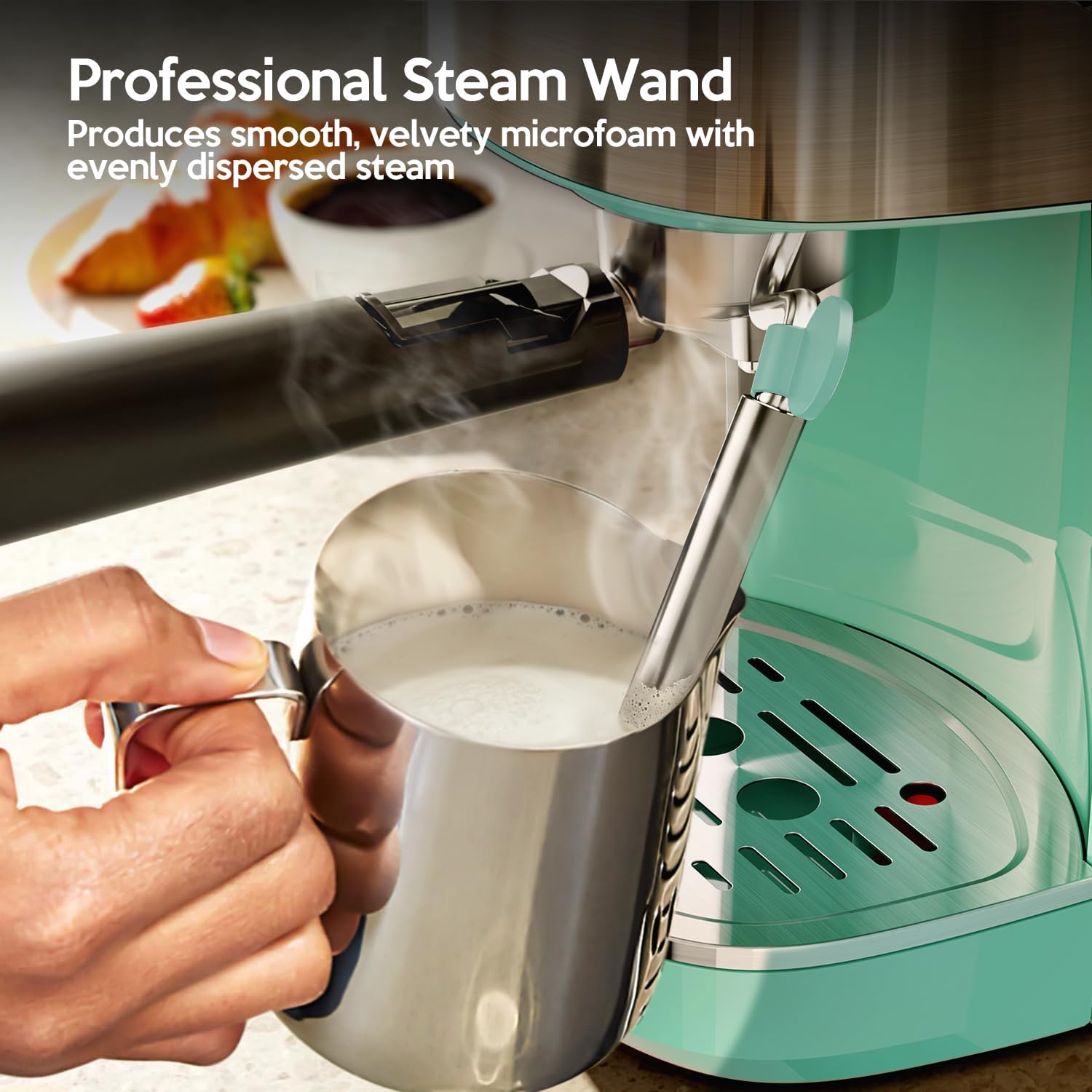 20 Bar Espresso Machine Semi-Automatic, Professional Coffee Maker with Milk Frother Steam Wand & 45OZ Removable Water